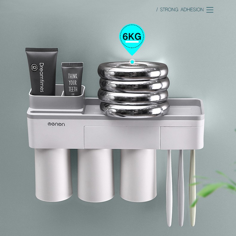 Kệ để đồ đánh răng ENON cao cấp cốc hít mẫu 3 cốc_RE0302