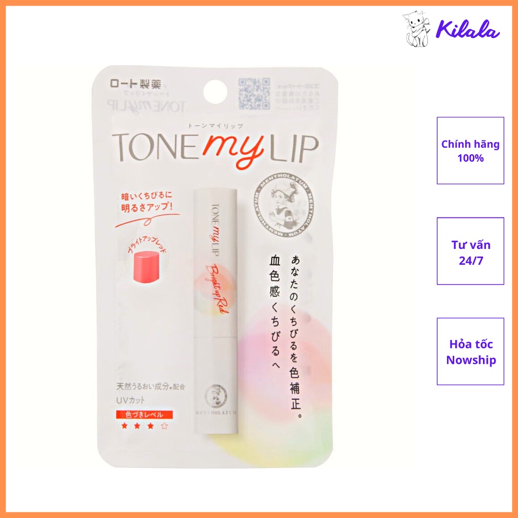Son dưỡng môi chống nắng Mentholatum Tone My Lip UV Cut 2.4g - nội địa Nhật Bản