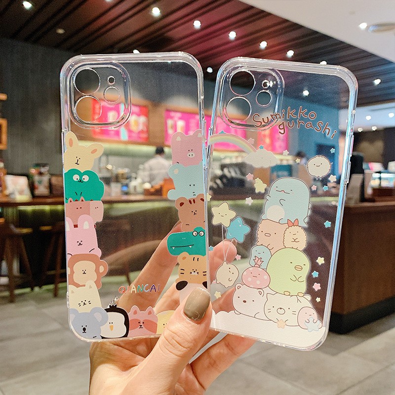 Ốp Trong Suốt Hình Sticker Cute Cho Iphone 12 Pro Max Đến 7 Plus-ZumiStore
