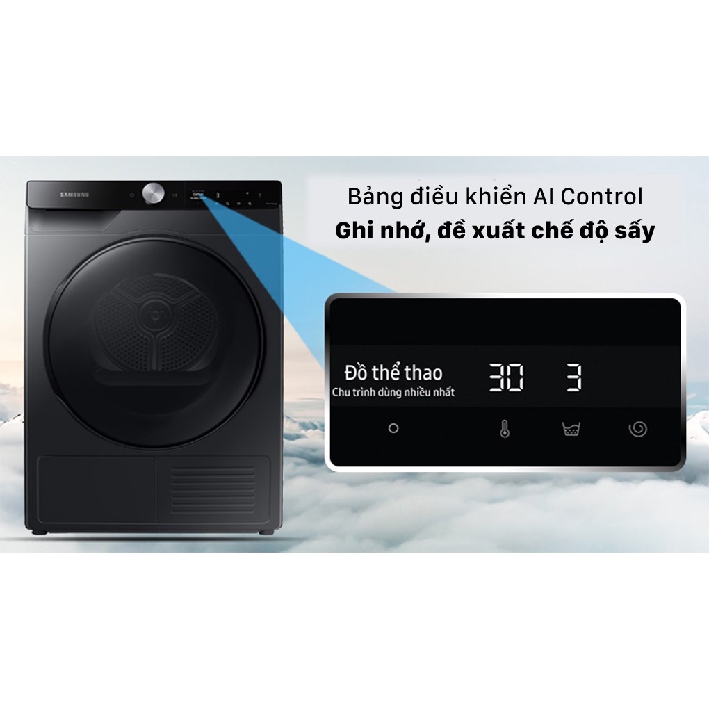 Máy sấy bơm nhiệt Samsung Inverter 9 Kg DV90T7240BB/SV 2021