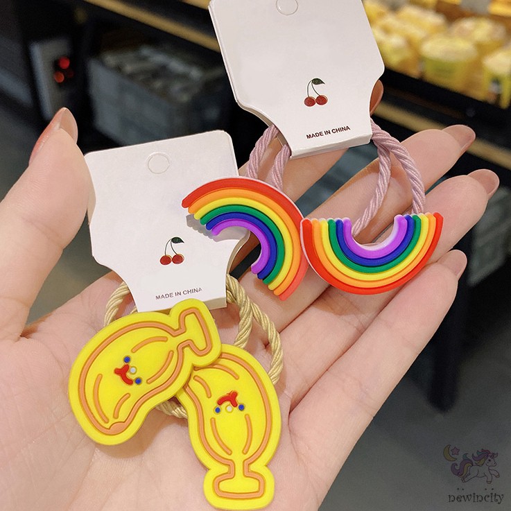 Dây Buộc Tóc Co Dãn Trang Trí Trái Cây Xinh Xắn Thời Trang Cho Bé