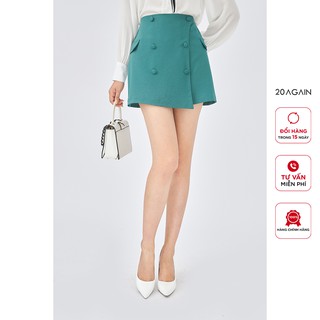 Chân váy chữ A hai hàng khuy 20AGAIN,hai tà chồng trẻ trung JAA1605