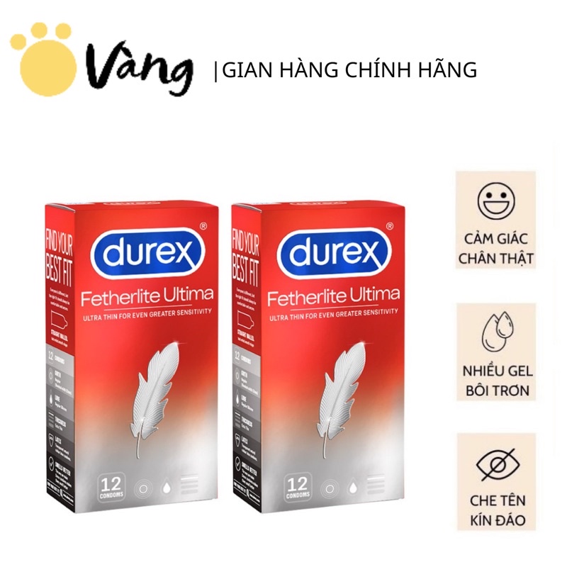 Bao Cao Su Siêu Mỏng Có Gân và Hạt Nhỏ Durex Fetherlite Được Tăng Cường Gel