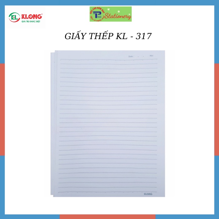 Giấy thếp KLONG A4 giấy thi, giấy kiểm tra 72tr không lề; MS: 317