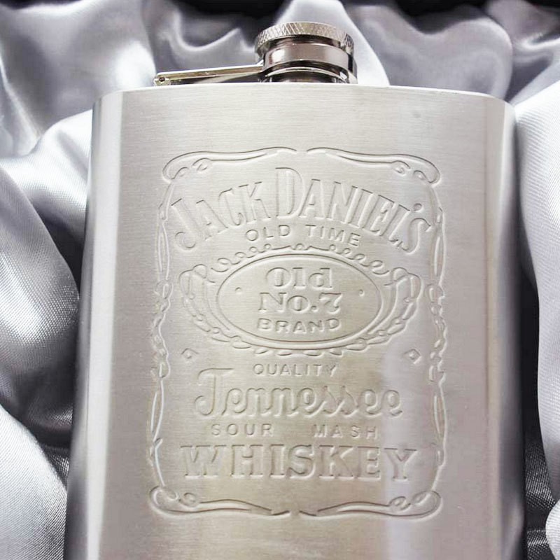 [210ML] Bình hip flask 7oz (210ml) đựng rượu bằng inox, khắc J.D độc đáo &amp; cá tính