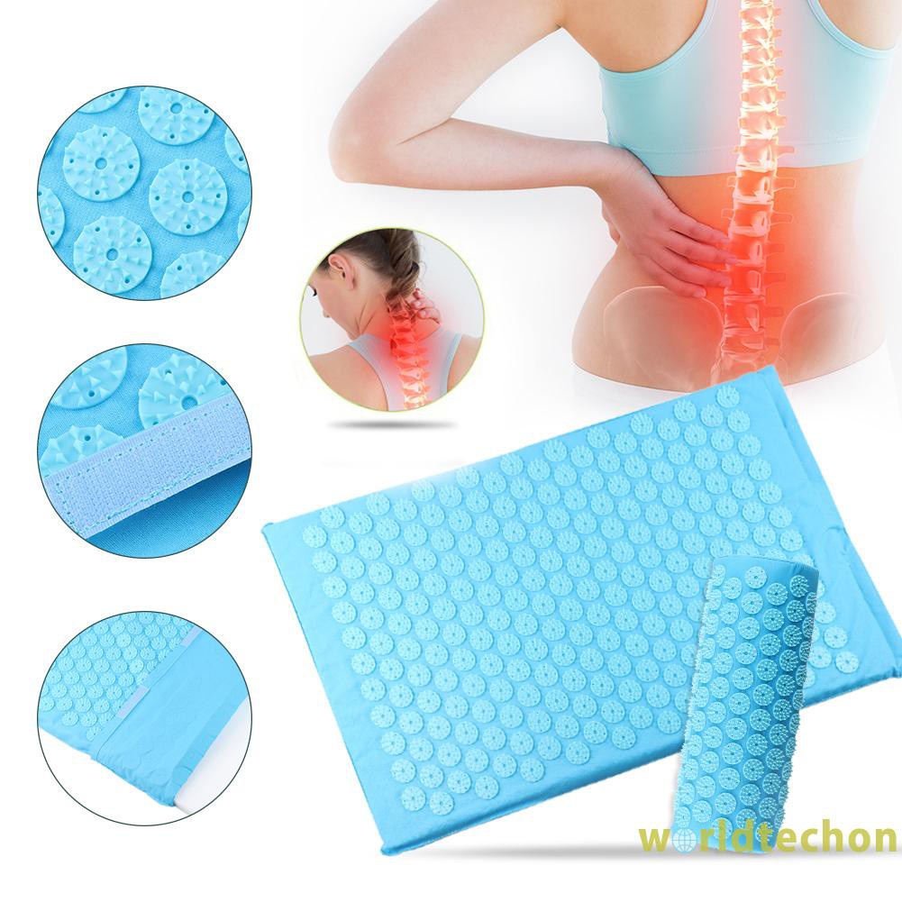 READY STOCK 3pcs Acupoint Massage Pillow Yoga Pad Acupuncture Relieve Stress Cushion