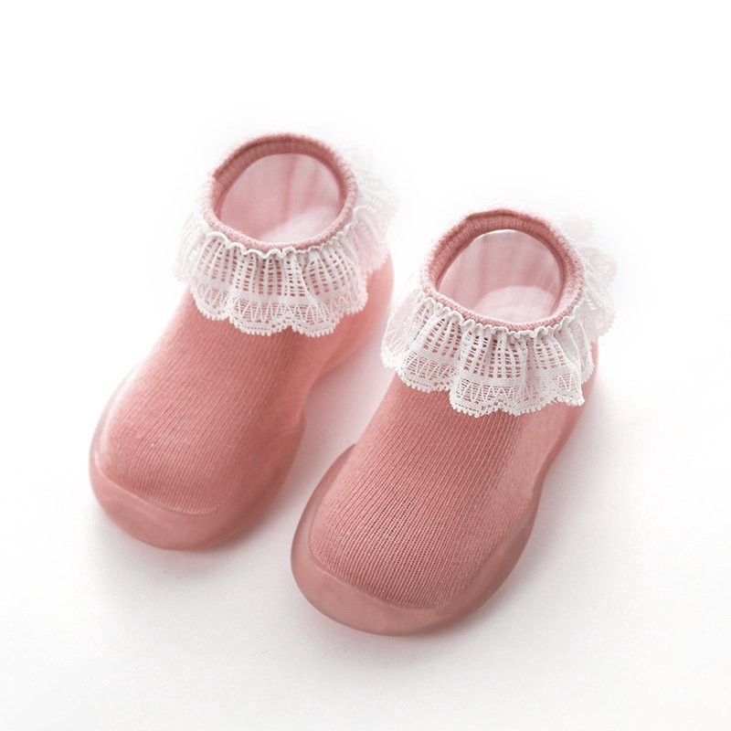 Giày tất để cao su chống  trơn trượt- Giày bún tập đi cho bé gái Comfybaby, phong cách Hàn Quốc, công chúa- chính hãng