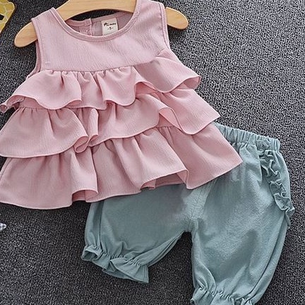 Bộ bé gái áo 3 tầng - rập giấy. không phải quần áo