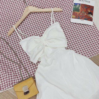 đầm 2s trắng nơ ngực