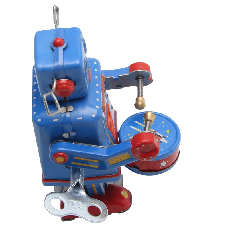 Robot Lên Dây Cót Đồ Chơi Bằng Kim Loại Phong Cách Retro