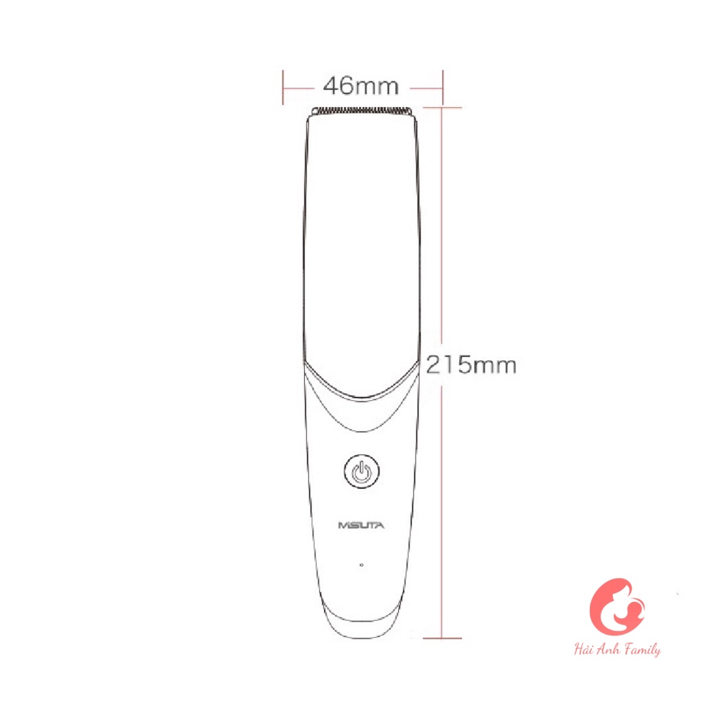 Tông đơ cắt tóc cho bé MISUTA có chức năng hút tóc  giúp bé không bị ngứa, an toàn cho bé