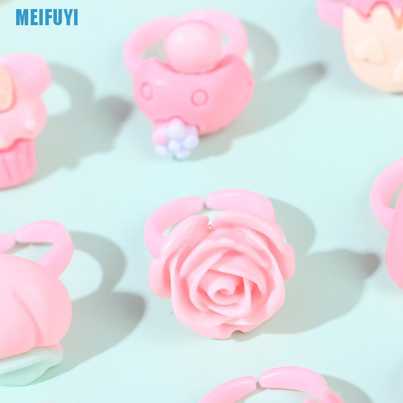 Set 20 Nhẫn Hình Hoa / Động Vật Thời Trang Cho Bé Gái