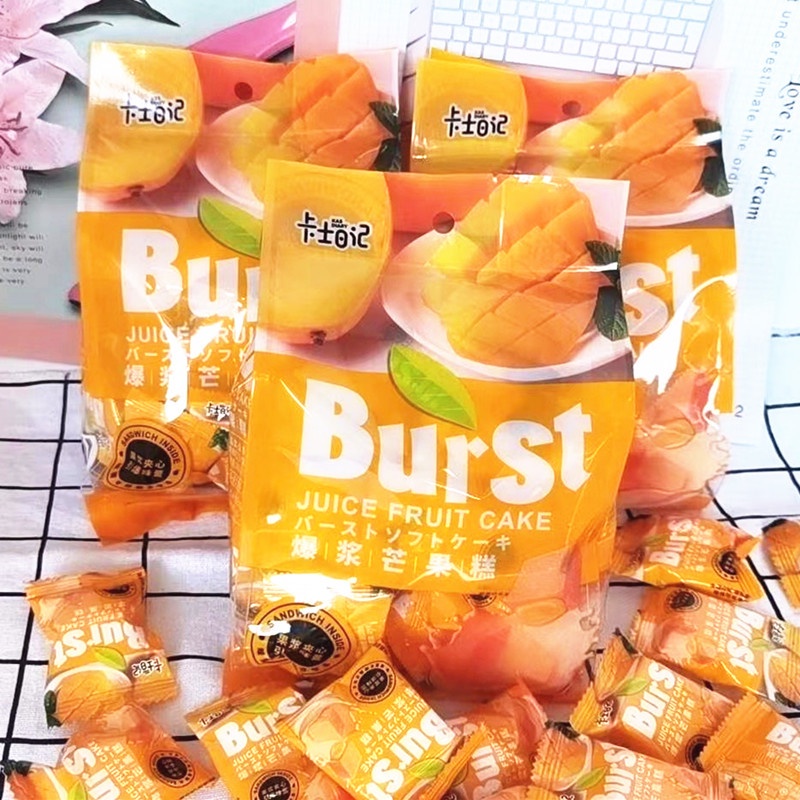 Kẹo dẻo hoa quả Burst 3 vị Sầu riêng / Soài / Dừa gói 320gr ăn siêu đã nghiền
