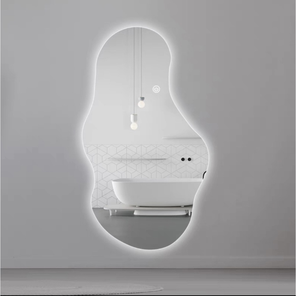 Gương LED Hình Hạt Đậu Decor Treo Tường kích thước 40x70cm