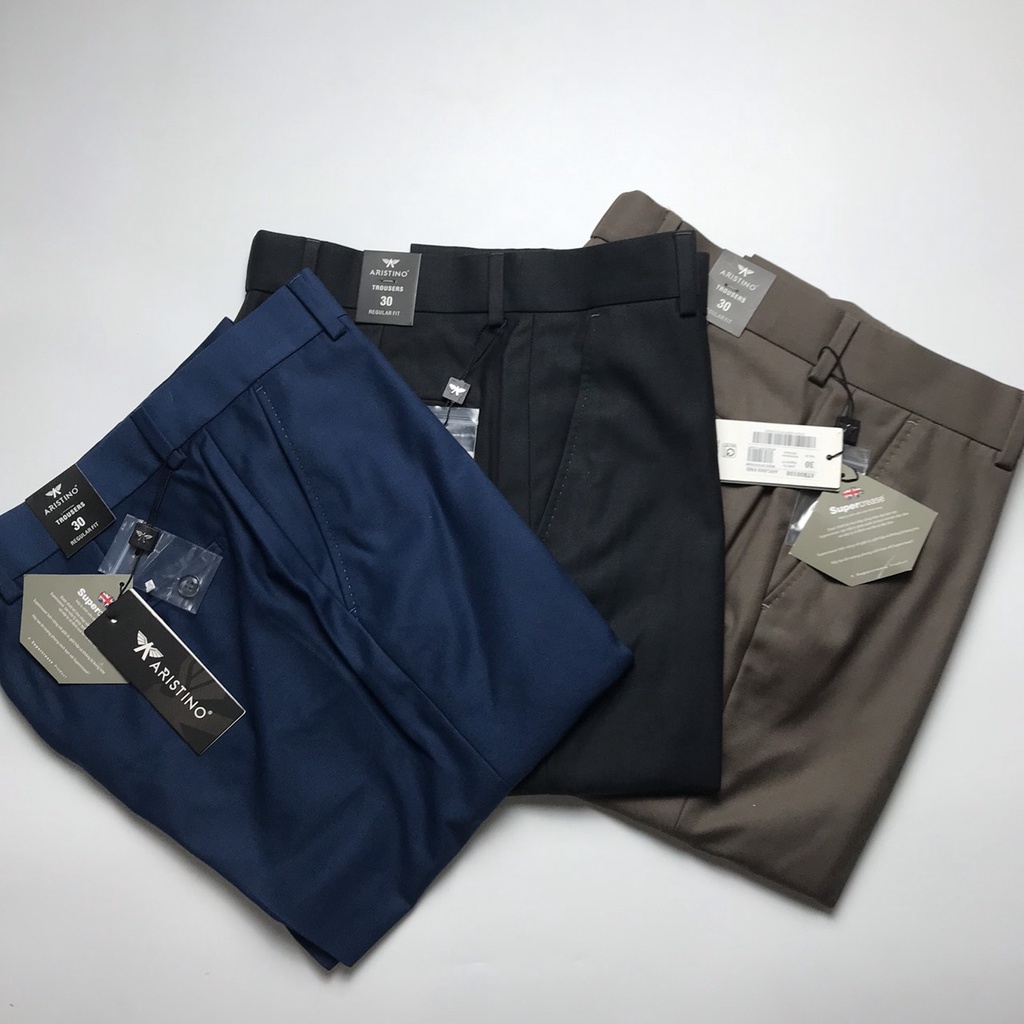 Quần âu nam Aristino nếp ly vĩnh viễn  from rộng ATR00108 TAG 695K
