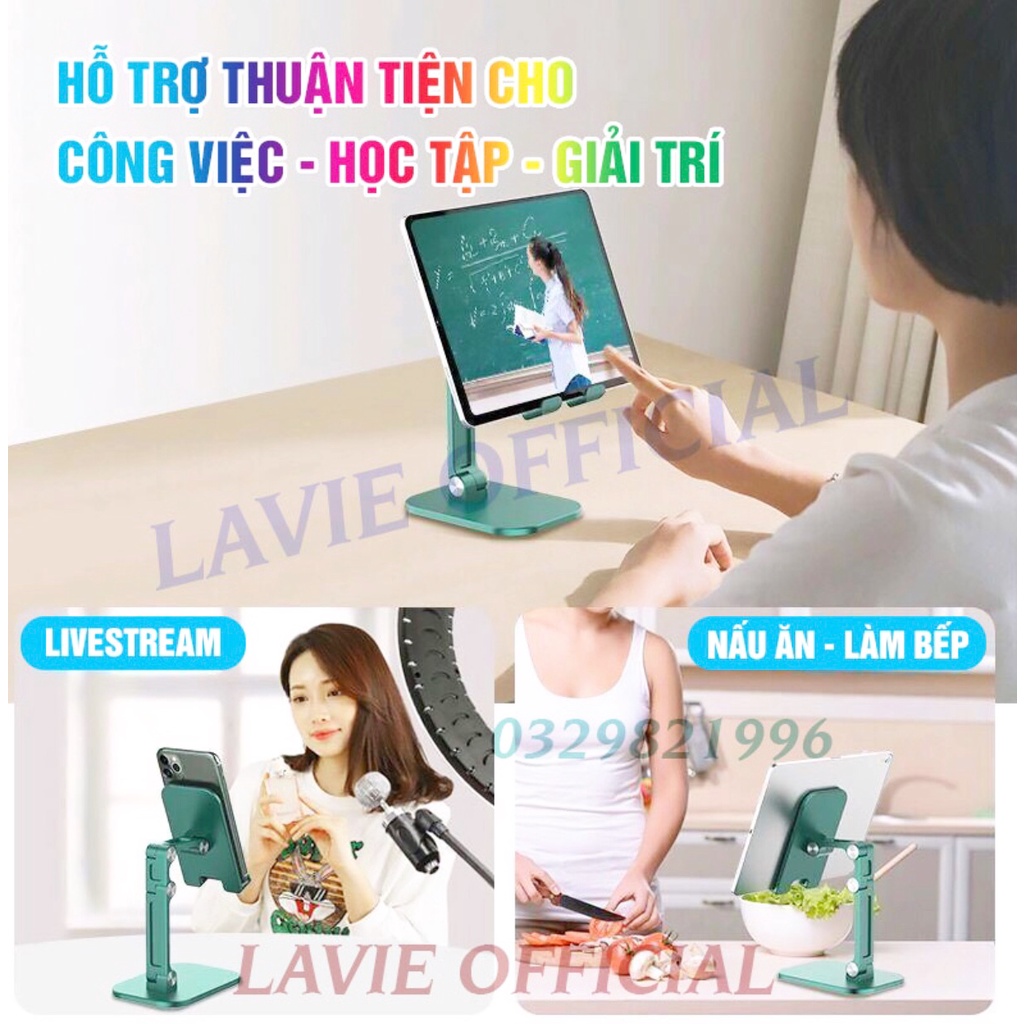 Giá đỡ điện thoại giá đỡ ipad máy tính bảng cao cấp để bàn gấp gọn 3 màu đen trắng xanh Hayaku