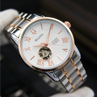 Đồng hồ - đồng hồ nam cơ bulova vàng hồng - cơ lộ máy - dây đúc đặc cao cấp - sang trọng, đẳng cấp