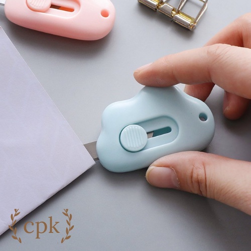 Dao dọc giấy mini cute hình đám mây, dụng cụ cắt giấy, rạch bao bì siêu tiện dụng làm móc khóa đem theo