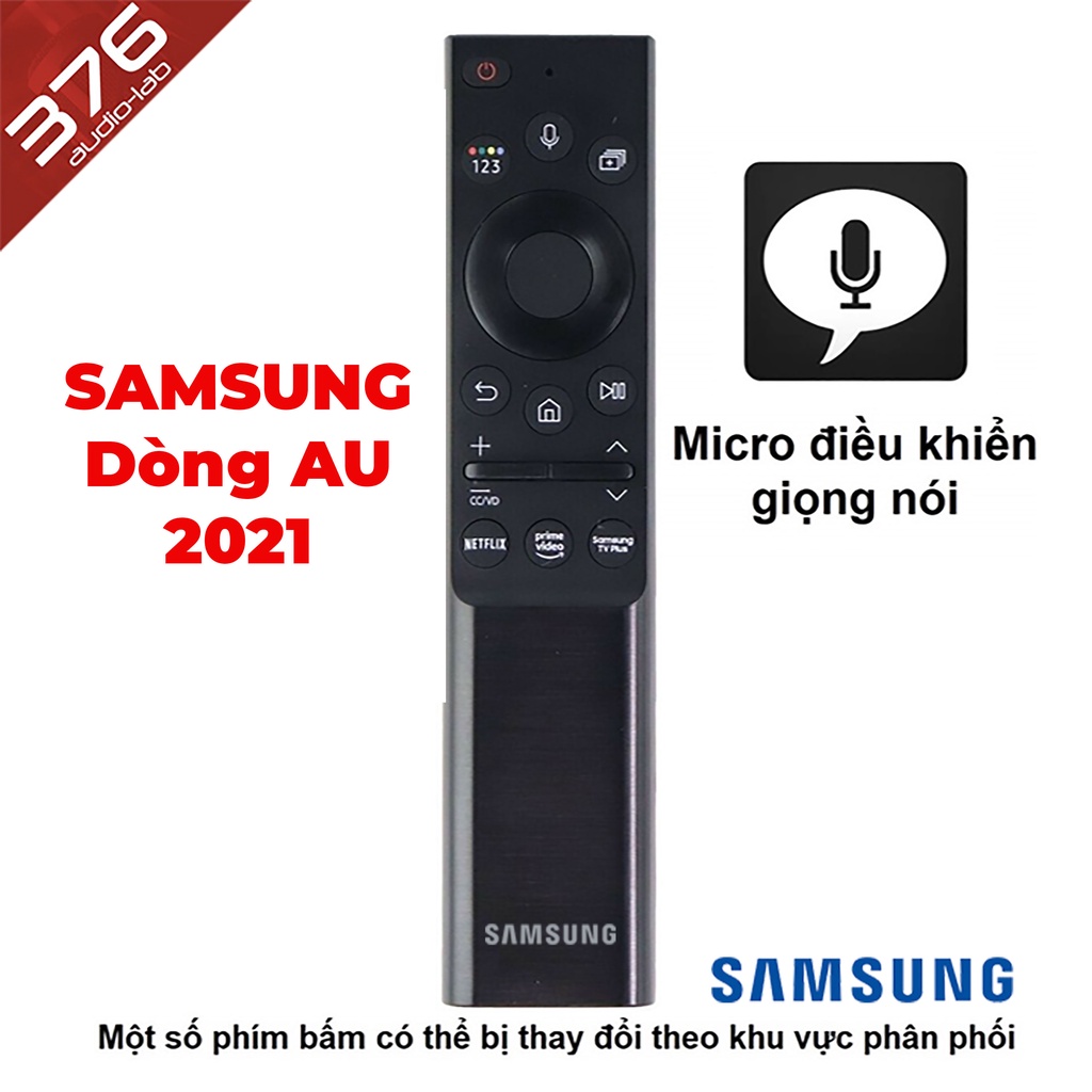 Remote điều khiển tivi SAMSUNG dòng AU giọng nói micro (MODEL 2021 - Micro điều khiển giọng nói)