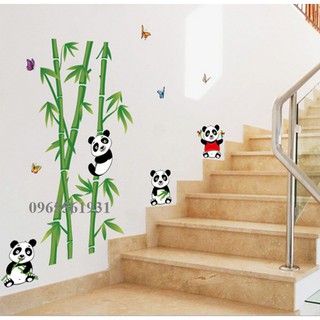 Decal dán tường gấu trúc