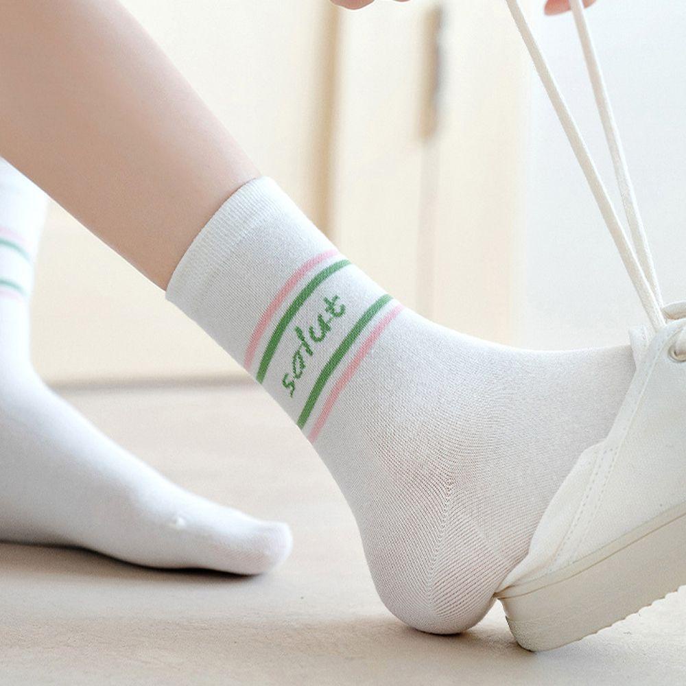 Vớ Thoáng Khí Thoải Mái Họa Tiết Dâu Tây Vui Nhộn Phong Cách Harajuku Cho Nữ