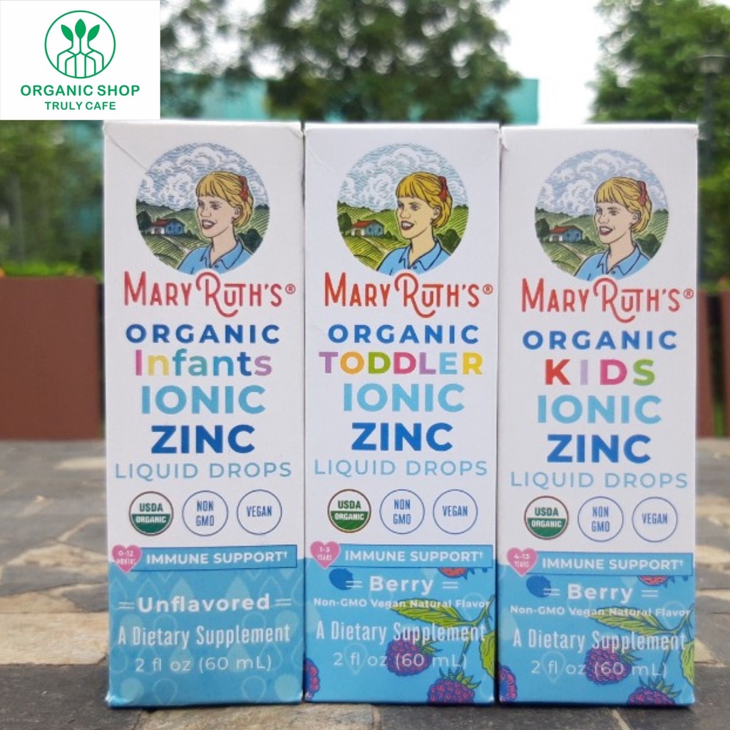 Dung dịch Kẽm từ quả mọng hữu cơ Toddler Ionic Zinc Mary Ruth's 60ml , Organic shop- Truly cafe