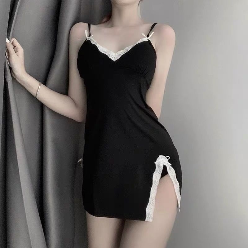 Đầm Ngủ Hai Dây Phối Ren Có Mút Đệm Ngực Thời Trang Mùa Hè Quyến Rũ Cho Nữ