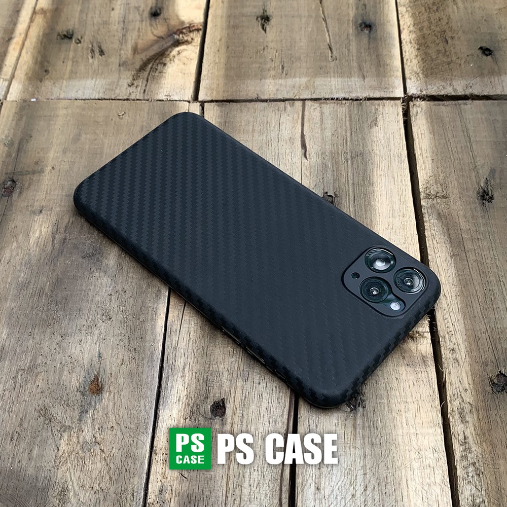 Ốp lưng siêu mỏng, vân carbon dành cho iPhone X / XS / XS Max / 11 / 11 Pro / 11 Pro Max - Màu đen - PS Case Phân Phối