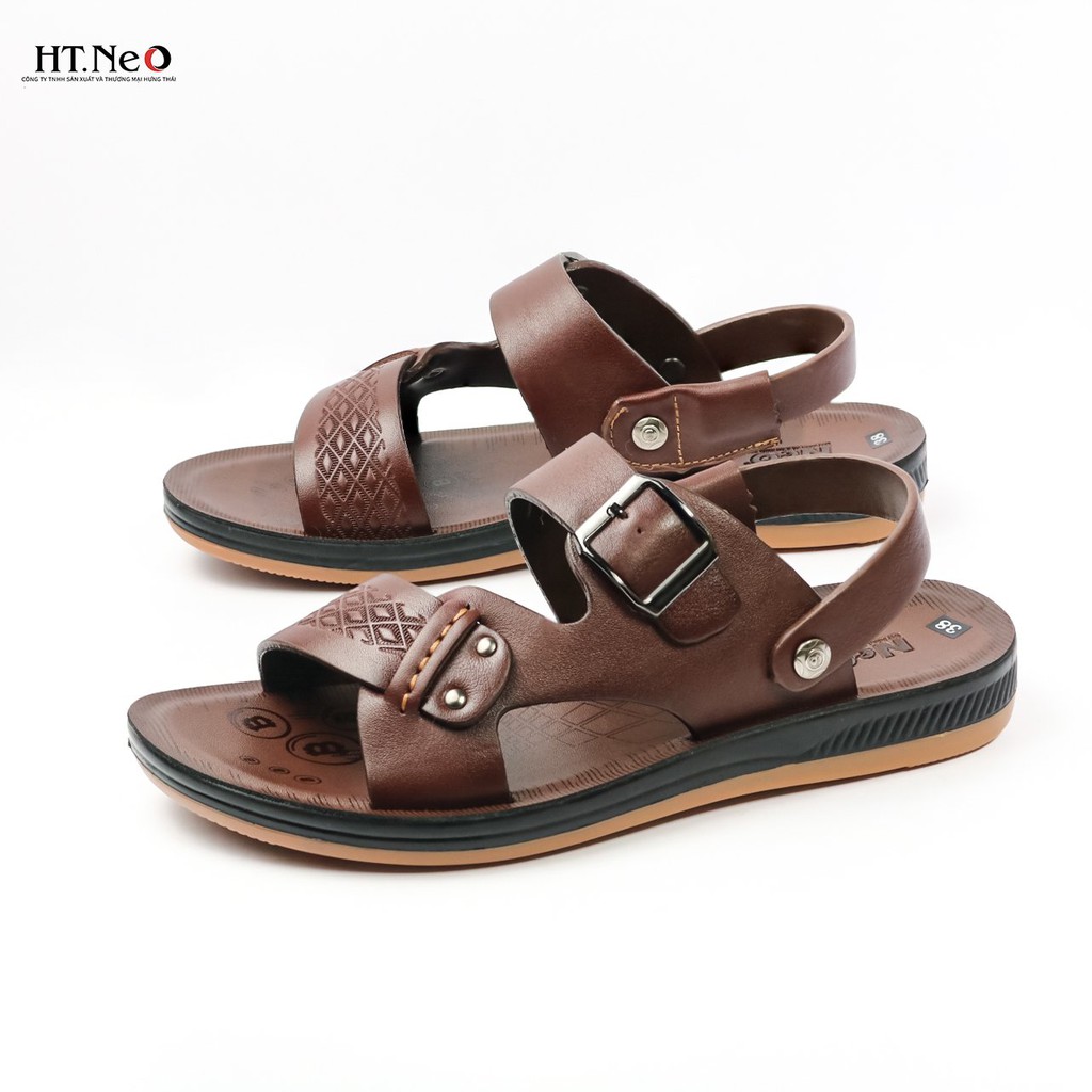 Sandal nam HT.NEO 100% da bò mềm mại, đế cao su nguyên khối, khâu may chân quai siêu chắc chắn SD76