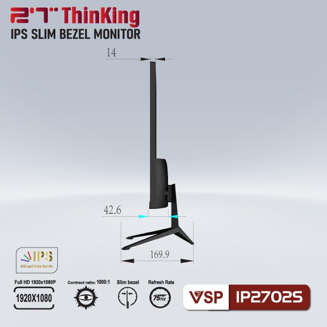 Màn hình Thinking VSP 2702S (27inch, FullHD, IPS, 75Hz, 5ms) tràn viền - Bảo Hành 24 Tháng 1 đổi 1