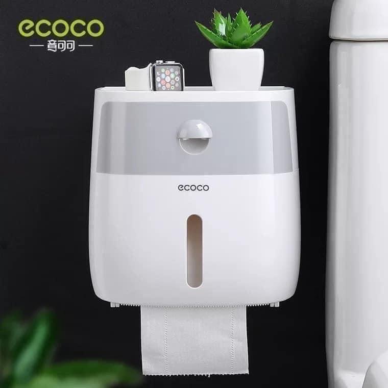 Hộp đựng giấy Vệ Sinh ECOCO- thiết bị chống thấm nước nhà tắm 2 ngăn tiện lợi cai cấp