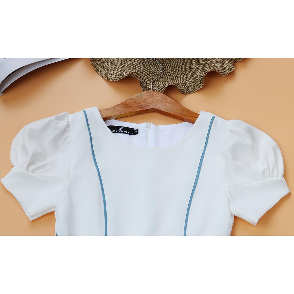 Đầm trắng dự tiệc nữ thiết kế chữ a tay ngắn thời trang nữ công sở đi tiệc đi làm cao cấp sang trọng may 2 lớp - Lux W | BigBuy360 - bigbuy360.vn