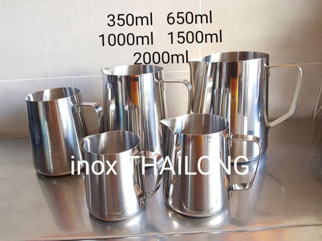 Ca đánh sữa inox không nắp đủ dung tích