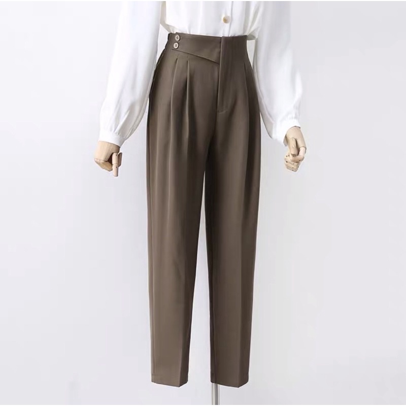 Quần baggy công sở nữ lưng cao,quần tây công sở nữ đẹp mặc đi làm đi học đi chơi,thiết kế cạp lệch thời trang(Q30)