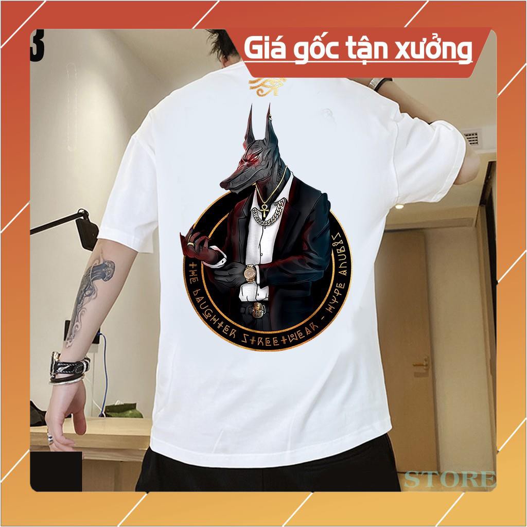 Áo Thun Nam Cổ Tròn Form Rộng Streetwear Unisex Basic Cotton Oversize Giá Rẻ In người sói E3