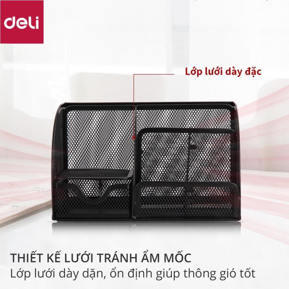 Giá sắt đựng tài liệu văn phòng để bàn Deli - màu đen - 9200 [Deli]