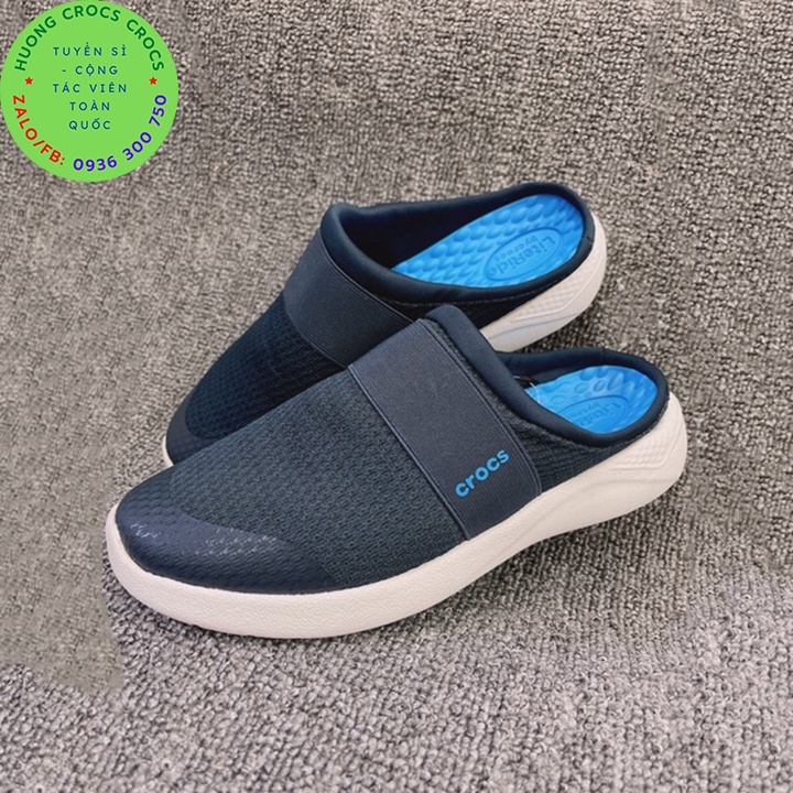 GIÀY SỤC LƯỜI CROCS VẢI LƯỚI LITERID MESH MULE CHO NAM MÀU XANH