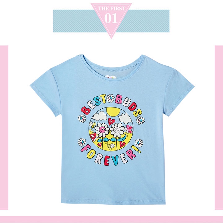 Áo thun bé gái hàng VNXK 365 Kids vải mềm mát size nhí