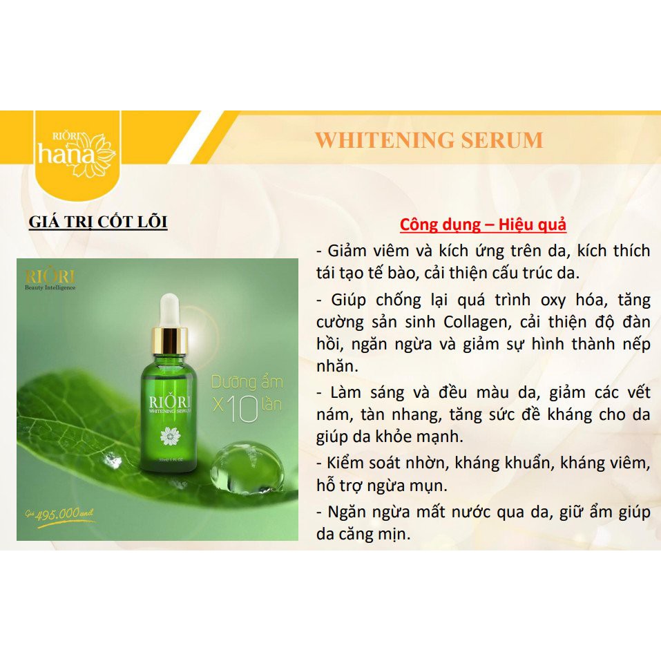 Serum Dưỡng Trắng Da RIORI Whitening Serum 30ml