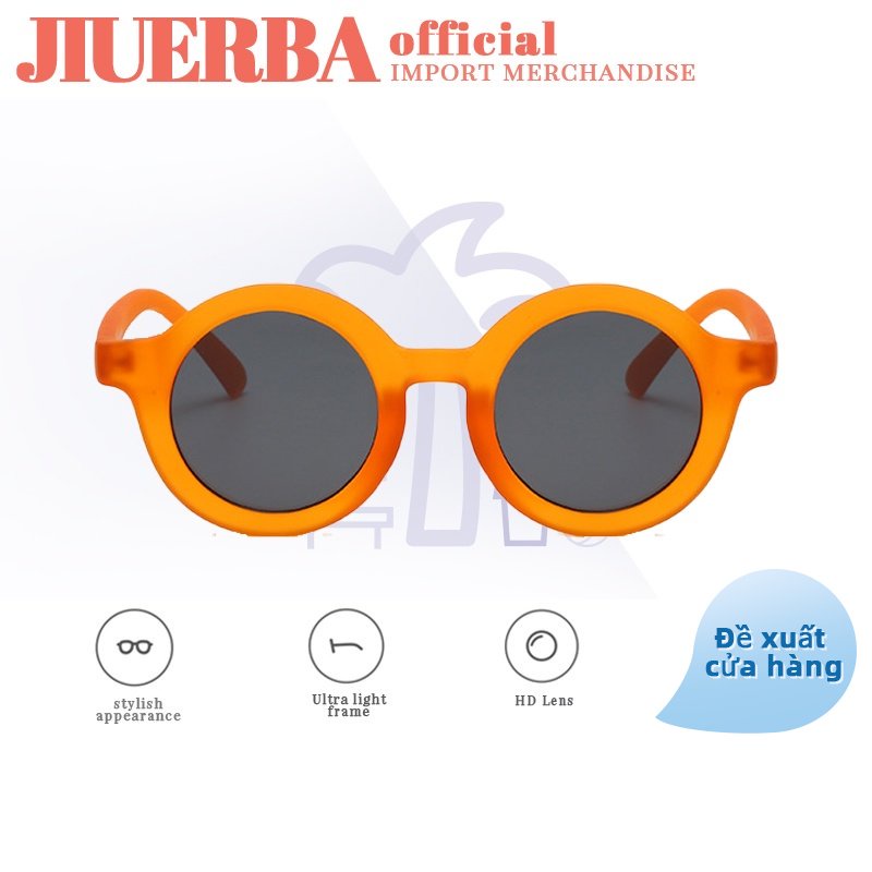 Kính mát Jiuerba hình tròn chống tia UV400 phong cách Hàn Quốc thời trang mùa hè dành cho trẻ em