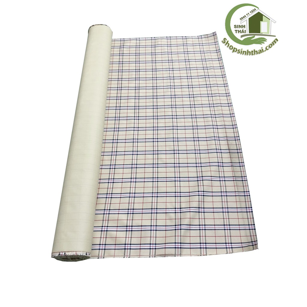 [1 mét] Vải sọc caro màu hường, bố PVC không thấm nước khổ 1,5m - may bạt, dù, túi xách