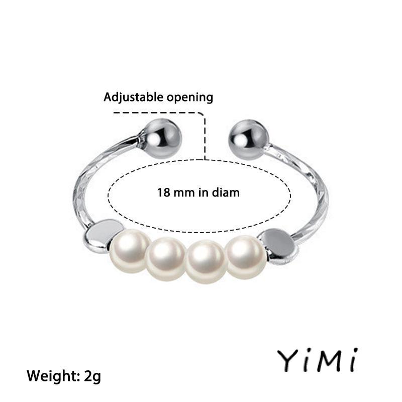 Nhẫn Hở Đính Ngọc Trai Đơn Giản Thời Trang