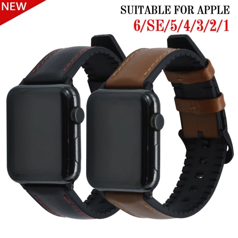 Dây da hydrid dành cho Apple watch Serie 6 5 4 3 2 1/ size 20 / 22Mm