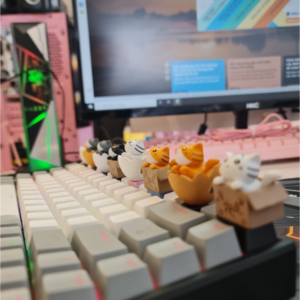 NÚT KEYCAP LẺ MÈO DỄ THƯƠNG TRANG TRÍ BÀN PHÍM CƠ