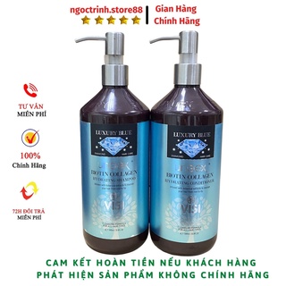 Dầu gội xả biotin & collagen luxury blue hydrating dưỡng ẩm hương thơm nước hoa đủ 5 mùi cặp 1000ml hàng hiệu chính hãng