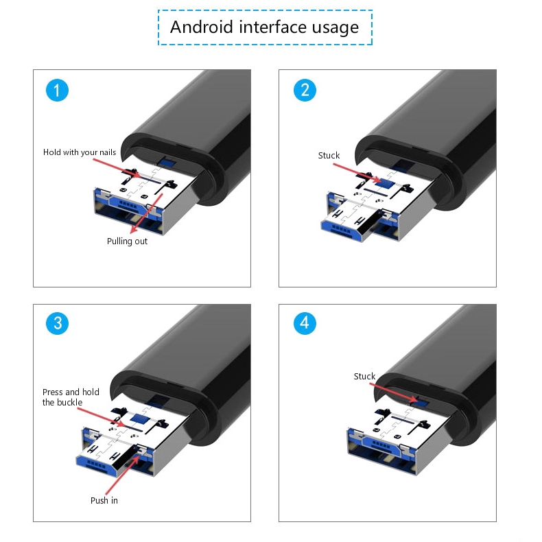 Đầu đọc thẻ USB 5 trong 1 Đầu đọc thẻ TF Micro SD Loại C cổng USB Bộ nhớ Micro cổng USB Đầu đọc thẻ OTG 2 màu