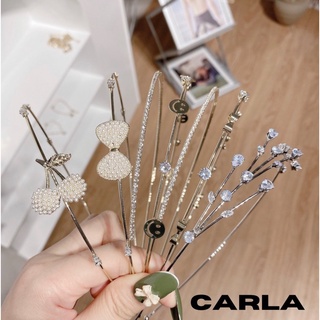 Bờm tóc carla mảnh đính đá nhỏ kim loại băng đô cài tóc đá dễ thương