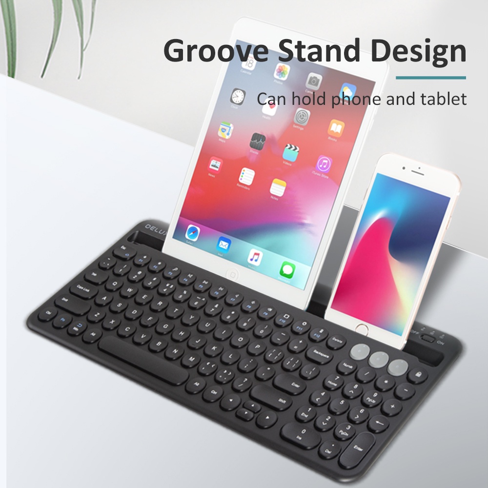 Bàn phím không dây Delux K2212V 100 phím có thể sạc lại dành cho Windows Mac