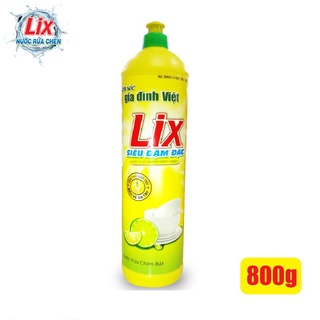 Nước rửa chén lix siêu sạch hương chanh 800ml/chai