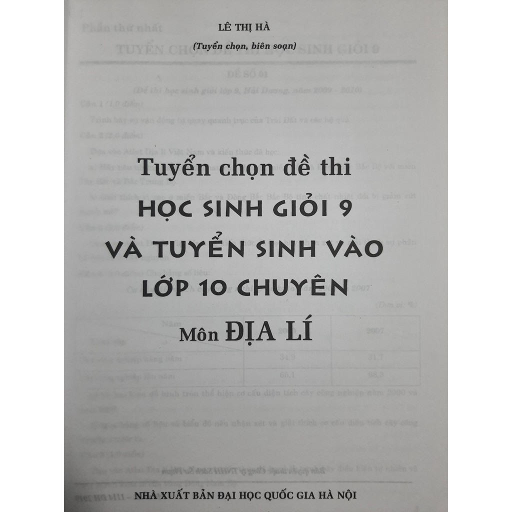 Sách - Tuyển chọn đề thi học sinh giỏi 9 và tuyển sinh vào lớp 10 chuyên môn Địa Lí